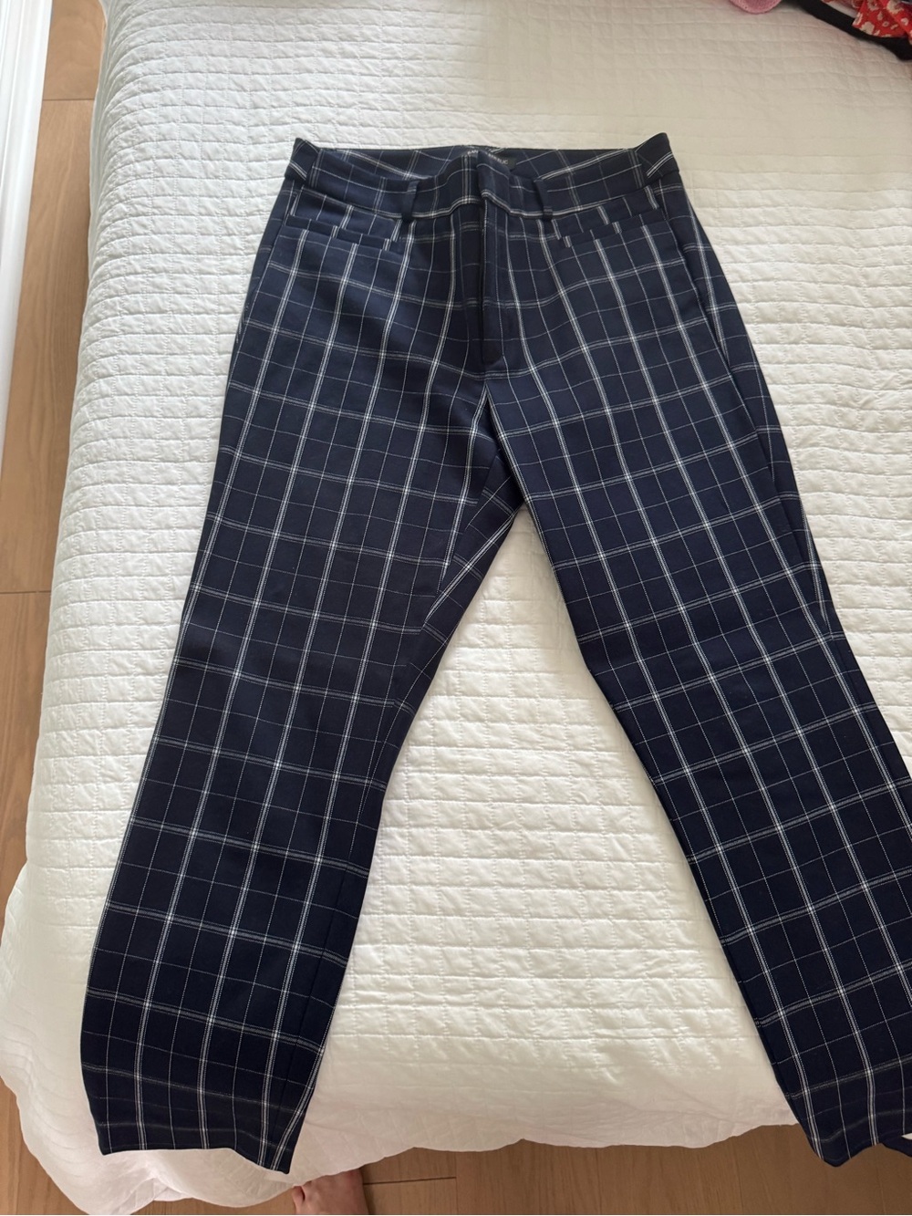 Banana Republic Navy Windowpane Trousers